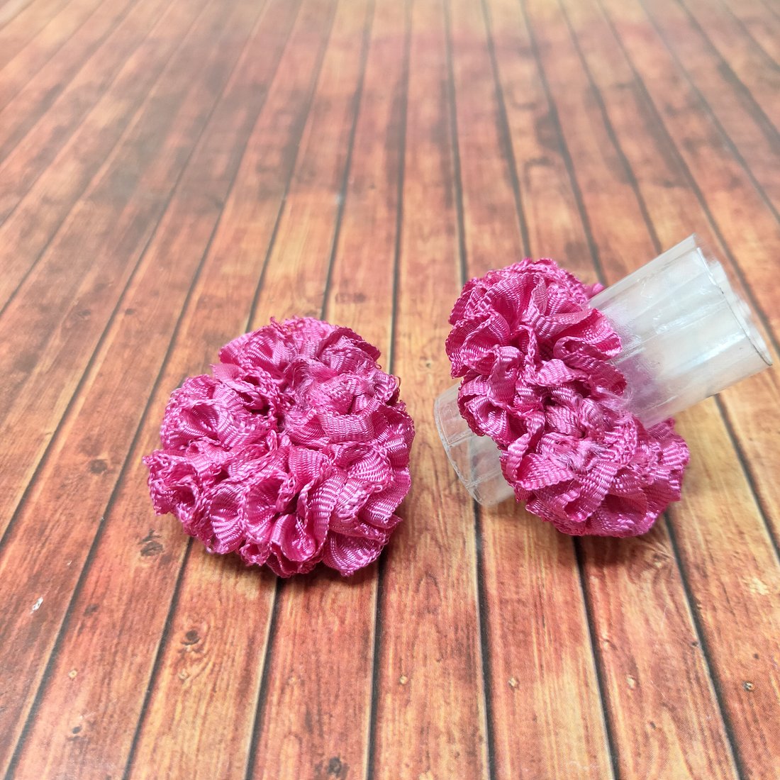 Anokhi Ada Pink Fabric small Scrunchie for Girls and Women (15-20 Scrunchie, 2 Pcs)