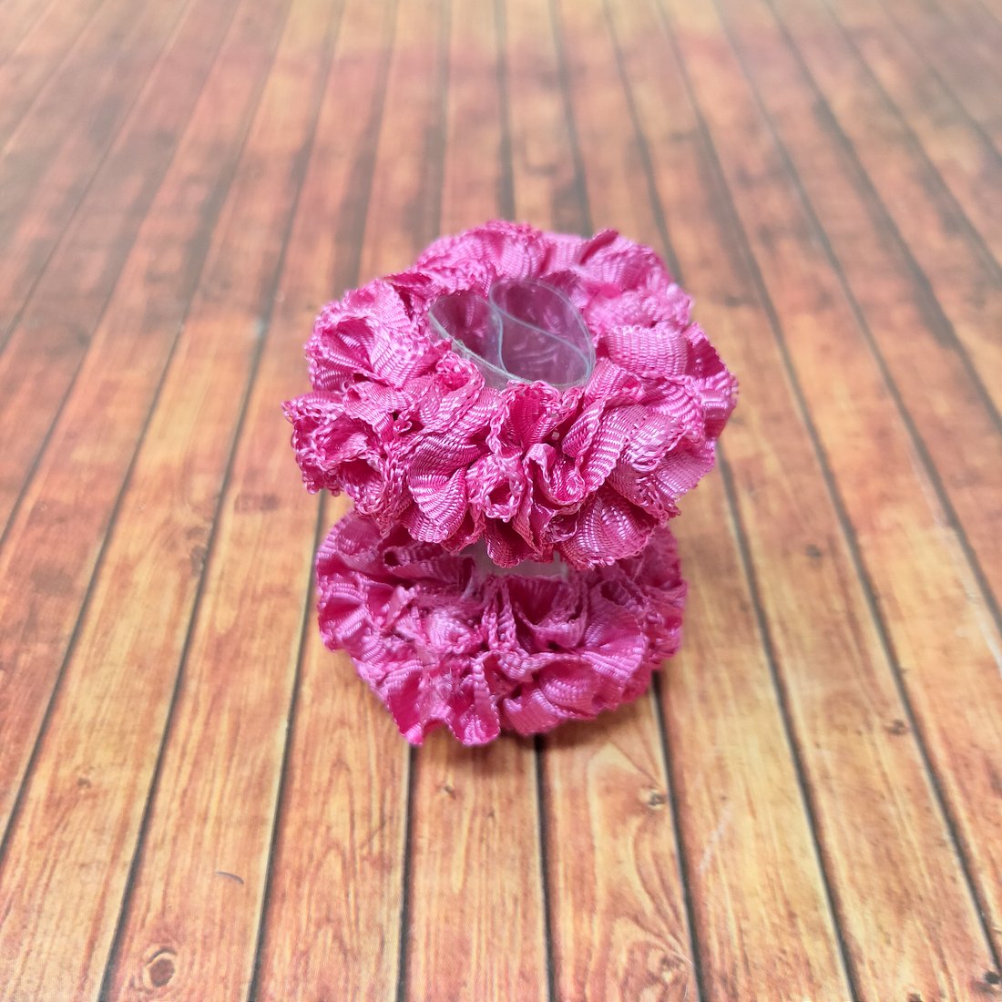 Anokhi Ada Pink Fabric small Scrunchie for Girls and Women (15-20 Scrunchie, 2 Pcs)