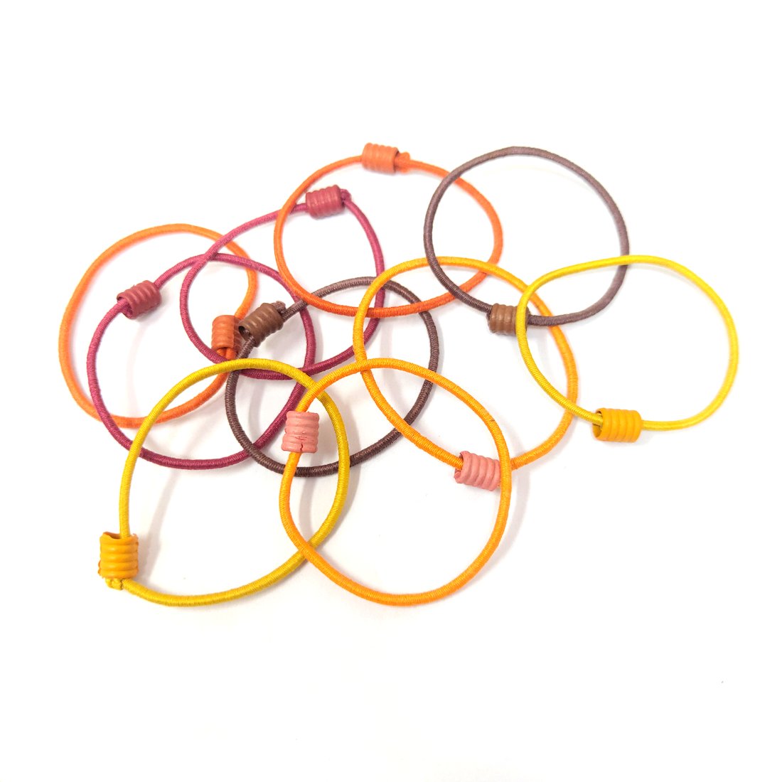 Anokhi Ada small size Elastic Rubber for Girls and Women (15-22 Ponytail Holders, 10 Pcs Assorted Colour Rubber)