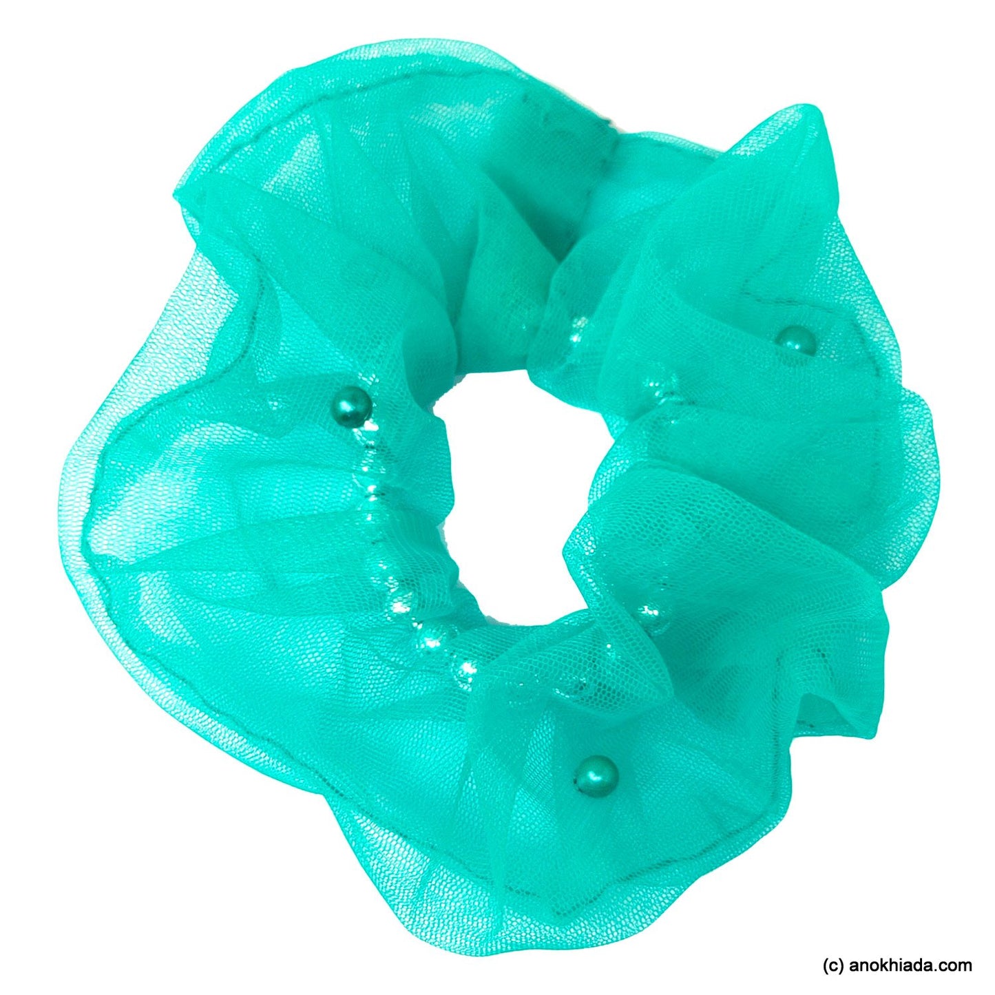 Persian Green Net Pearl Scrunchie (15-229 Scrunchie)