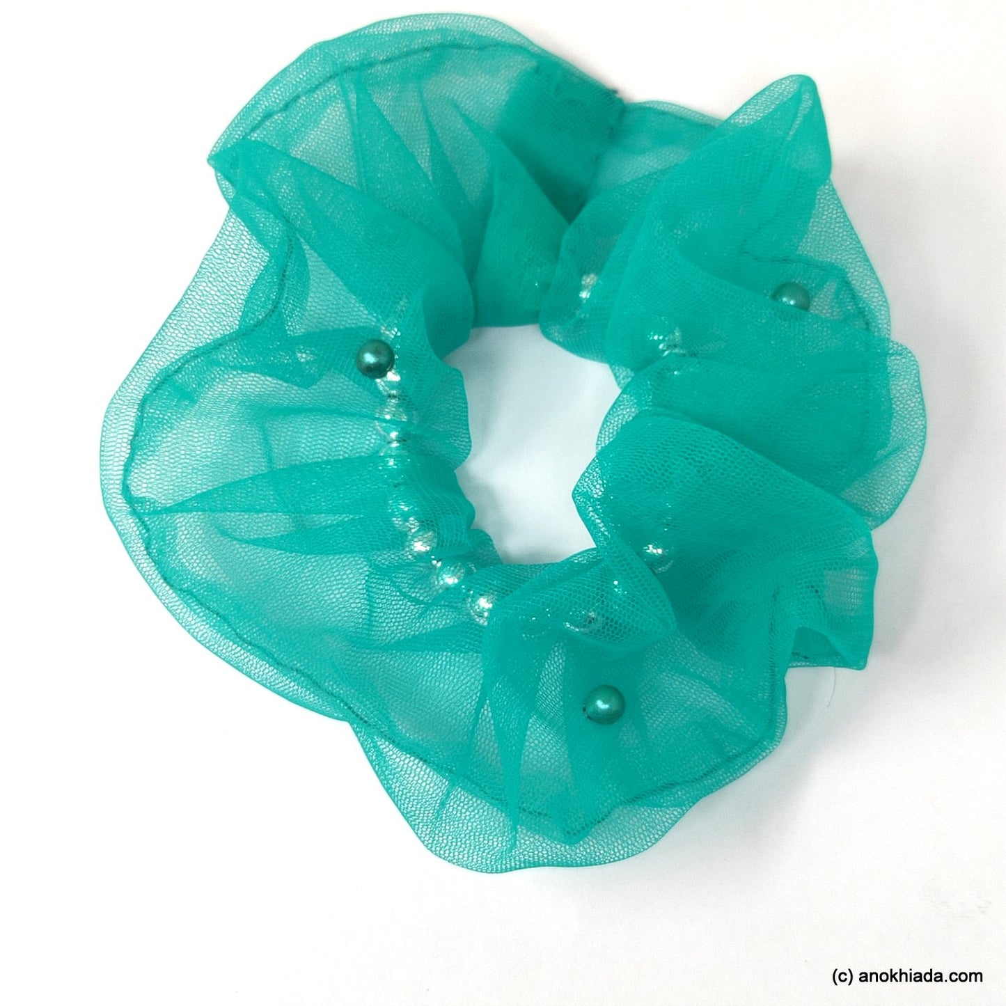 Persian Green Net Pearl Scrunchie (15-229 Scrunchie)