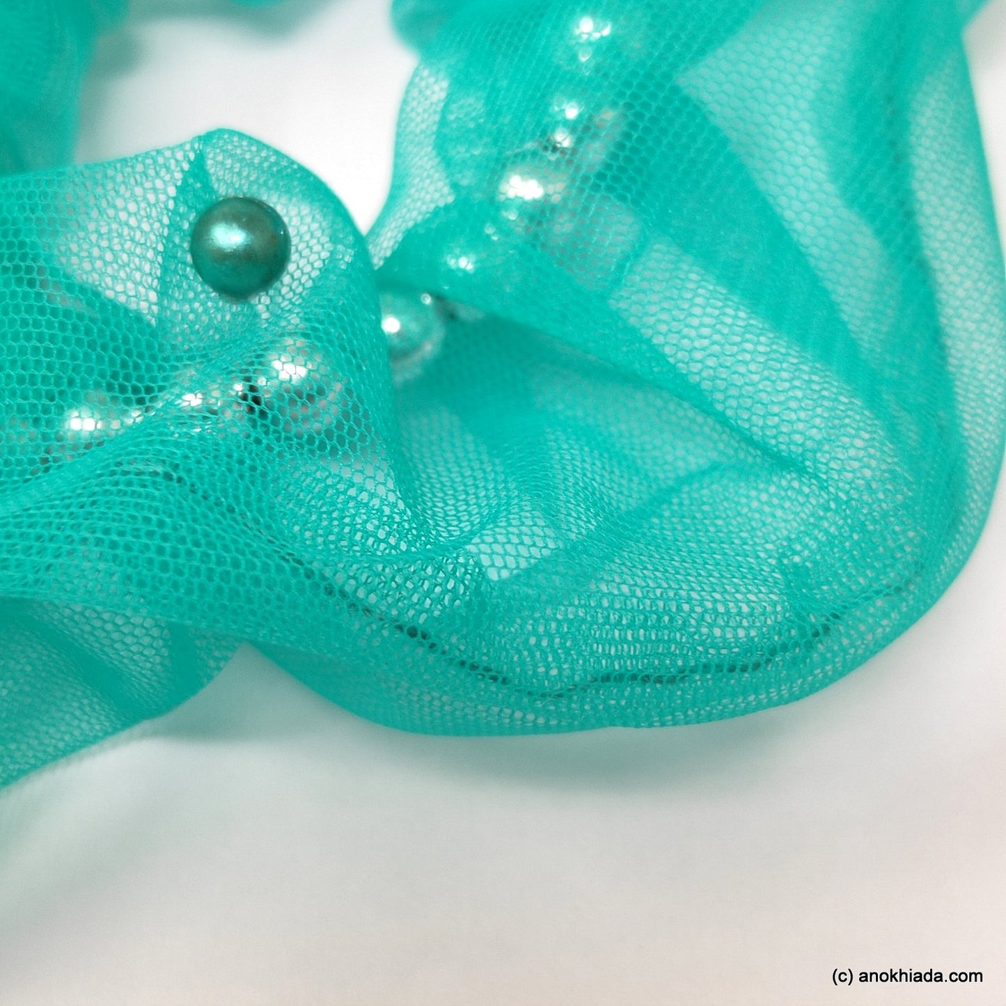 Persian Green Net Pearl Scrunchie (15-229 Scrunchie)