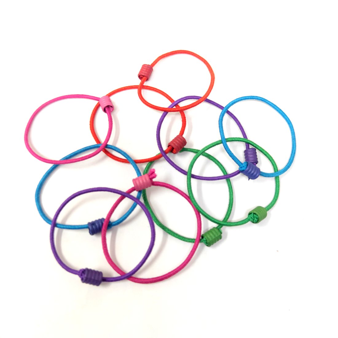 Anokhi Ada small size Elastic Rubber for Girls and Women (15-23 Ponytail Holders, 10 Pcs Assorted Colour Rubber)