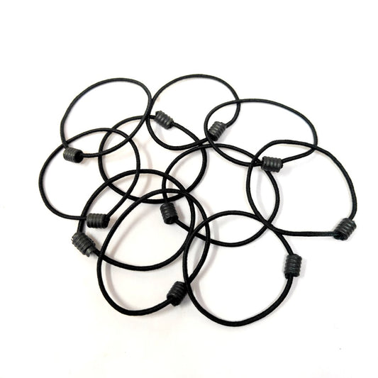 Anokhi Ada small size Black Elastic Rubber for Girls and Women (15-24 Ponytail Holders, 10 Pcs of Rubber)