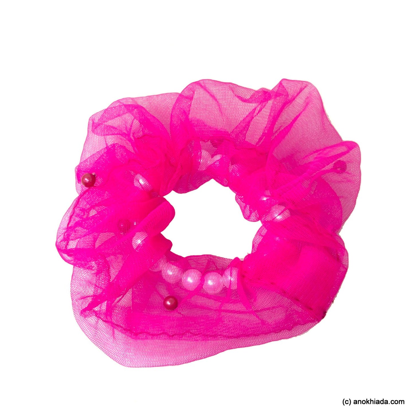 Fuchsia Pink Net Scrunchie (15-241 Scrunchie)