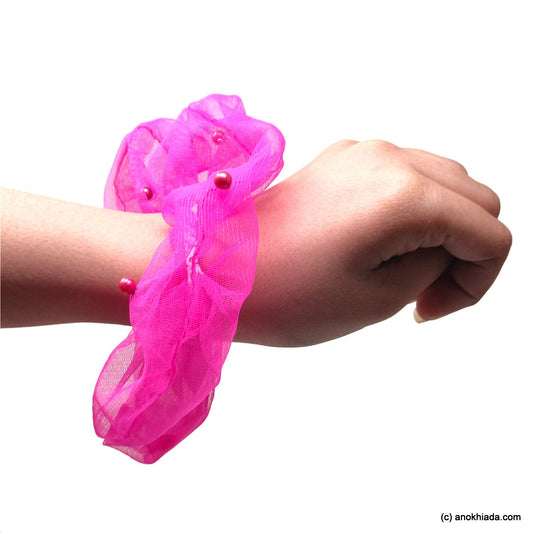 Fuchsia Pink Net Scrunchie (15-242 Scrunchie)