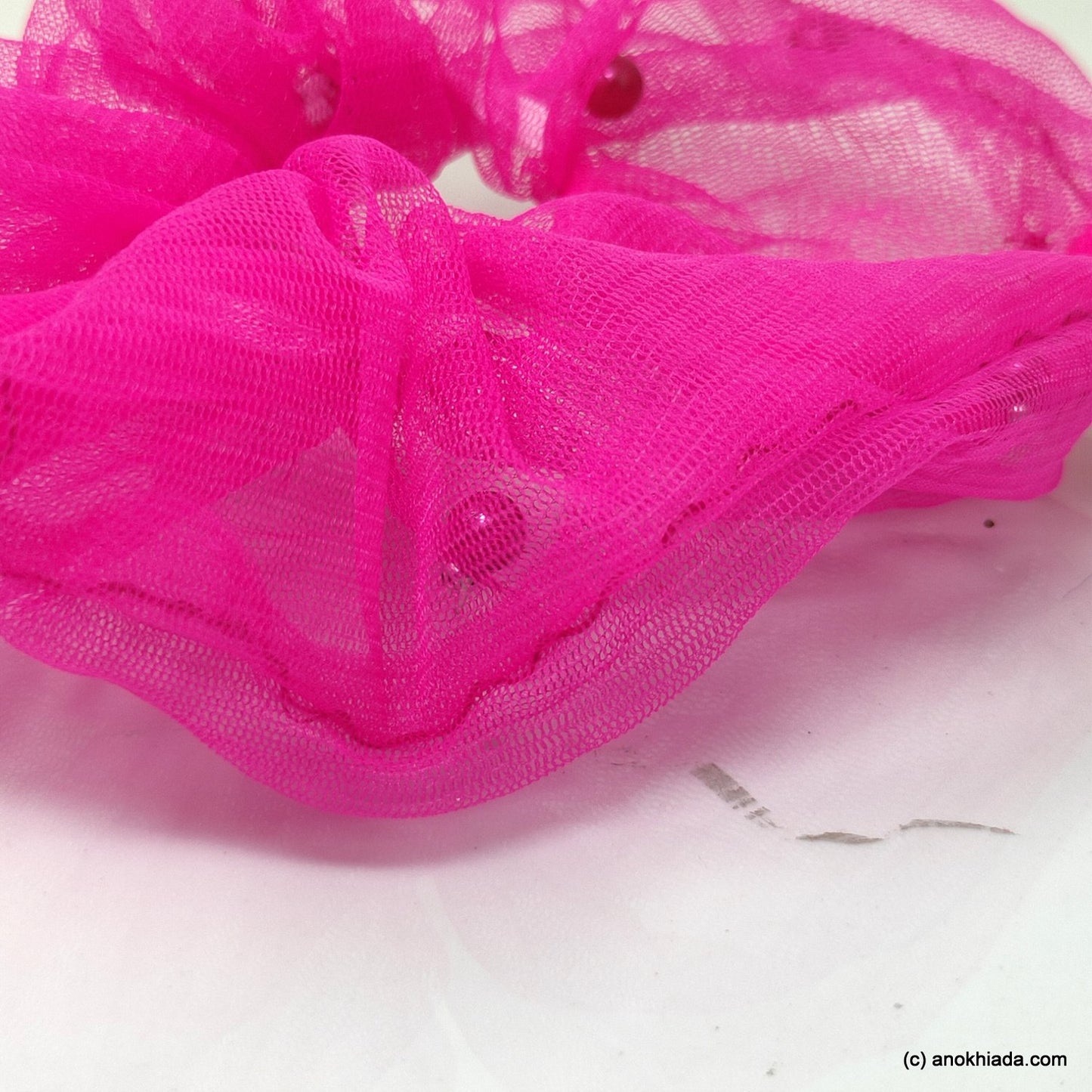 Fuchsia Pink Net Scrunchie (15-242 Scrunchie)