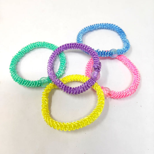 Anokhi Ada small size Elastic Rubber for Girls and Women (15-27b, Ponytail Holders, 5 Pcs Assorted Colour Rubber)