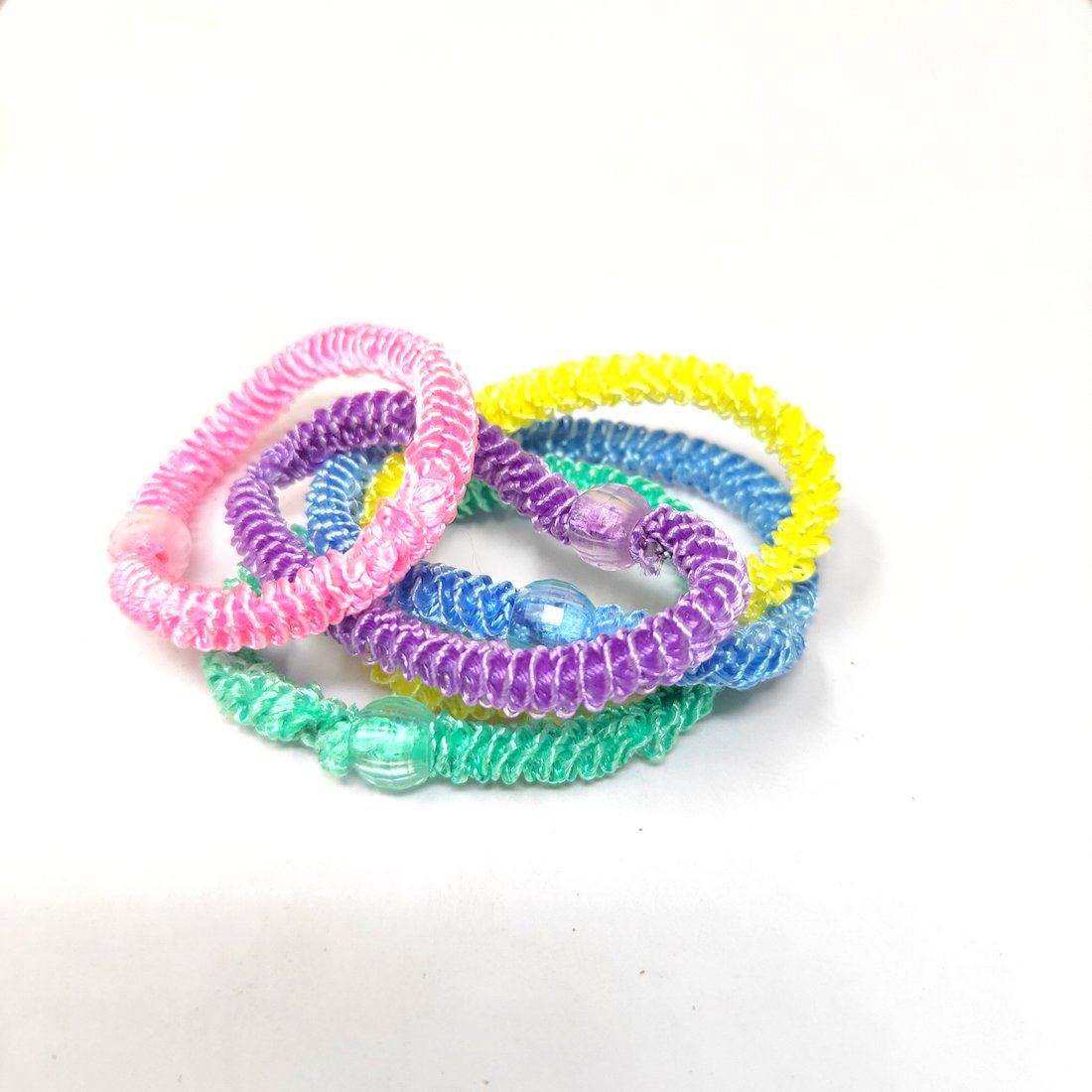 Anokhi Ada small size Elastic Rubber for Girls and Women (15-27b, Ponytail Holders, 5 Pcs Assorted Colour Rubber)
