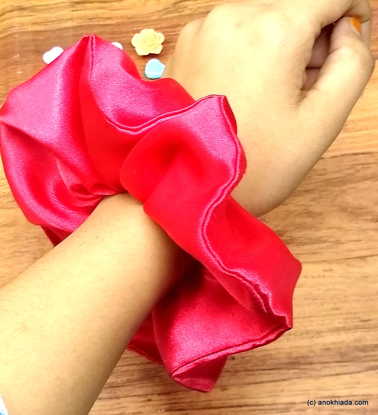 Anokhi Ada Handmade Satin Scrunchie for Girls and Women (15-47 Scrunchie)