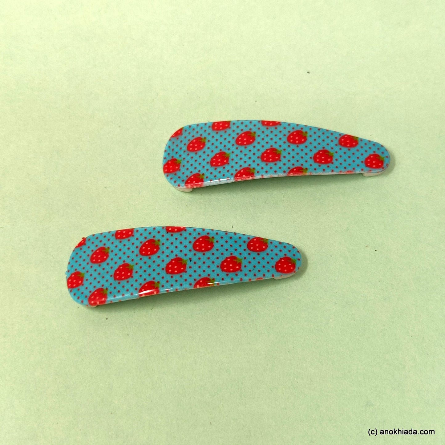 Anokhi Ada Strawberry Print Tic Tac Hair Clips (Pack of 2) 10-62