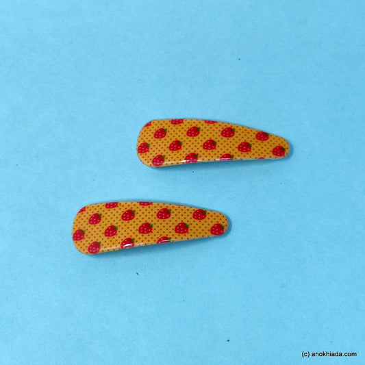 Anokhi Ada Strawberry Print Tic Tac Hair Clips (Pack of 2) 10-65