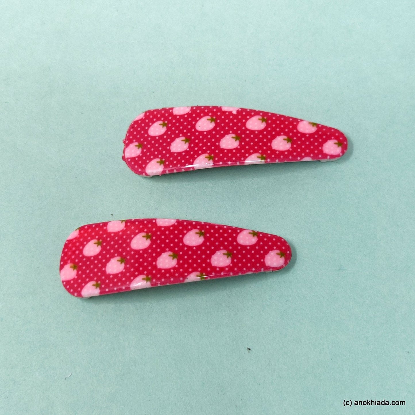 Anokhi Ada Strawberry Print Tic Tac Hair Clips (Pack of 2) 10-66