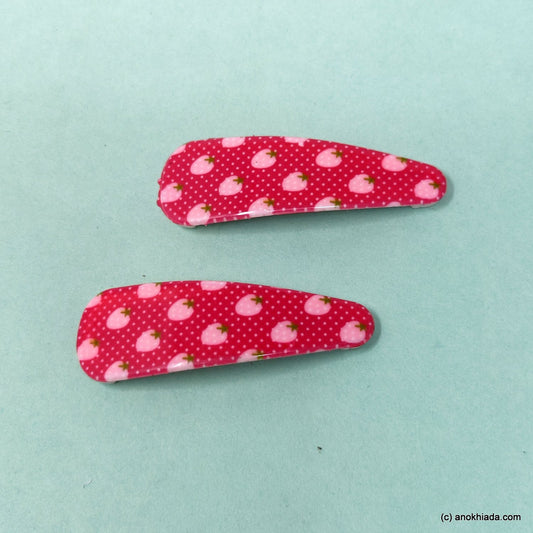 Anokhi Ada Strawberry Print Tic Tac Hair Clips (Pack of 2) 10-66