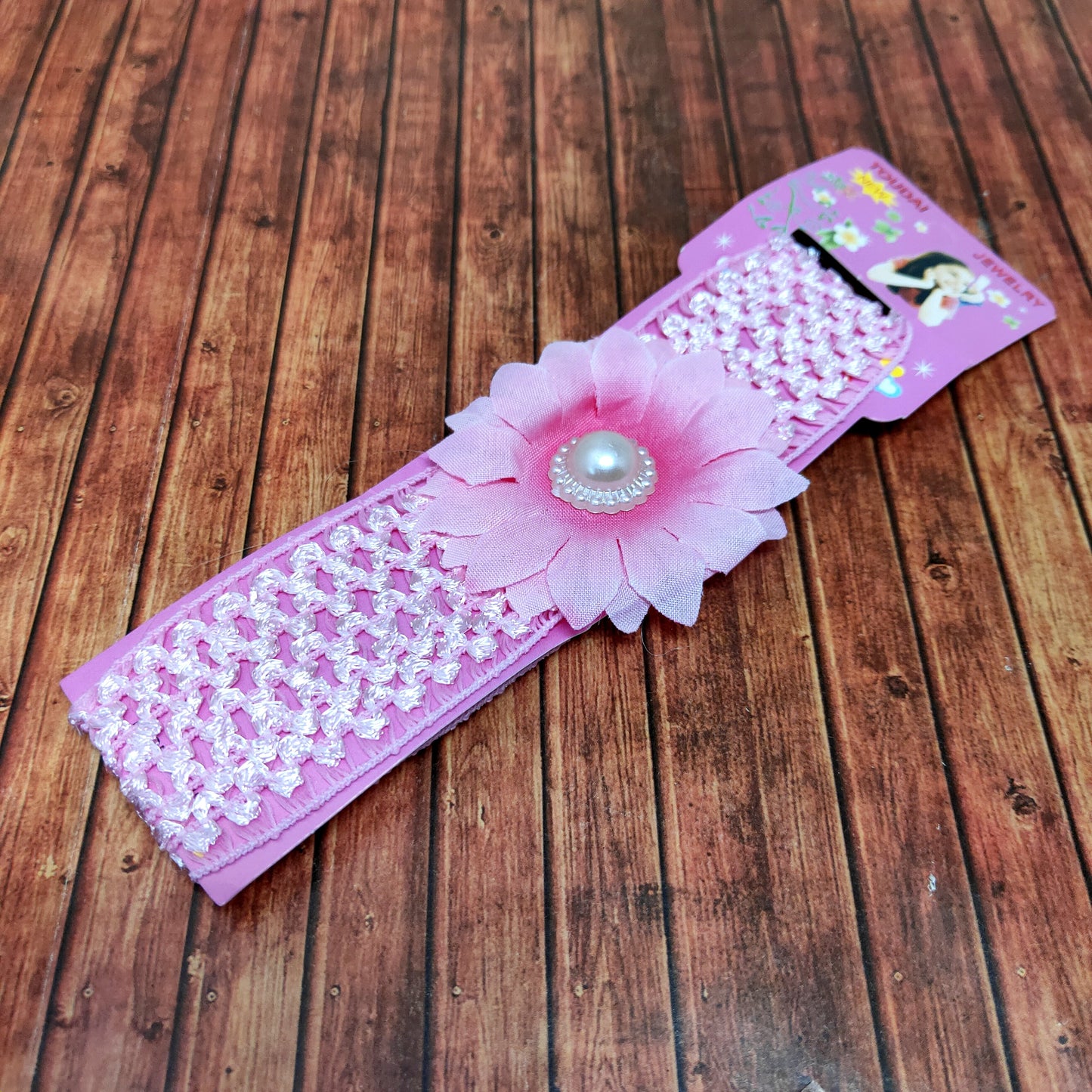 Floral Soft Stretchy Headbands for Baby Girls and Newborn (17-02 Baby Pink Baby Headband)