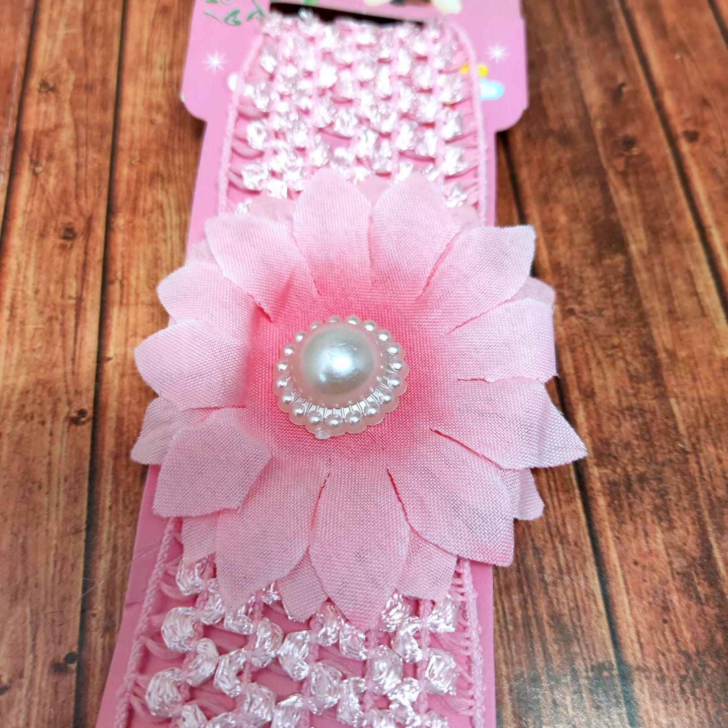Floral Soft Stretchy Headbands for Baby Girls and Newborn (17-02 Baby Pink Baby Headband)