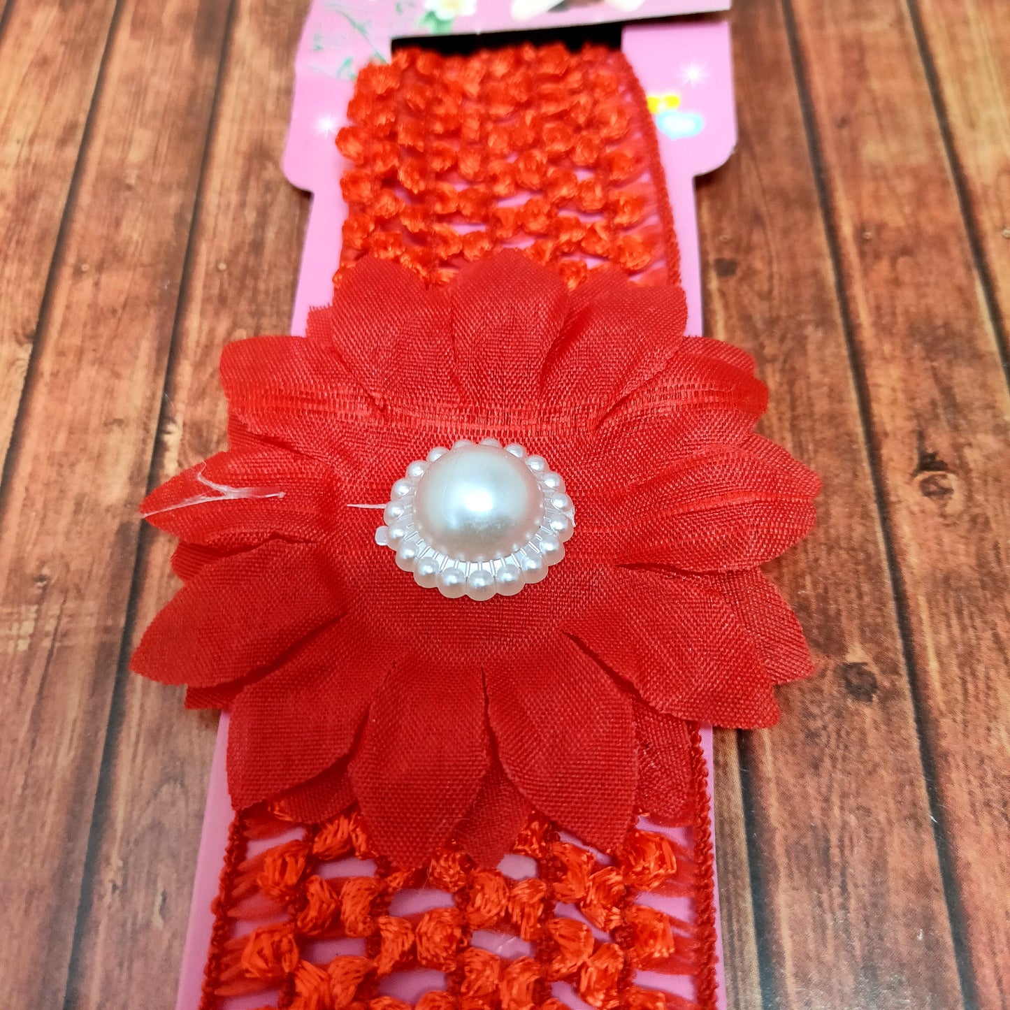Floral Soft Stretchy Headbands for Baby Girls and Newborn (17-03 Red Baby Headband)