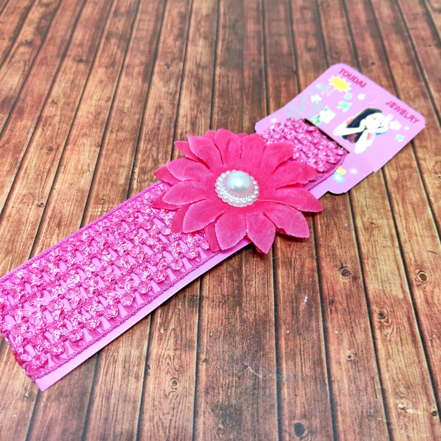 Floral Soft Stretchy Headbands for Baby Girls and Newborn (17-05 Pink