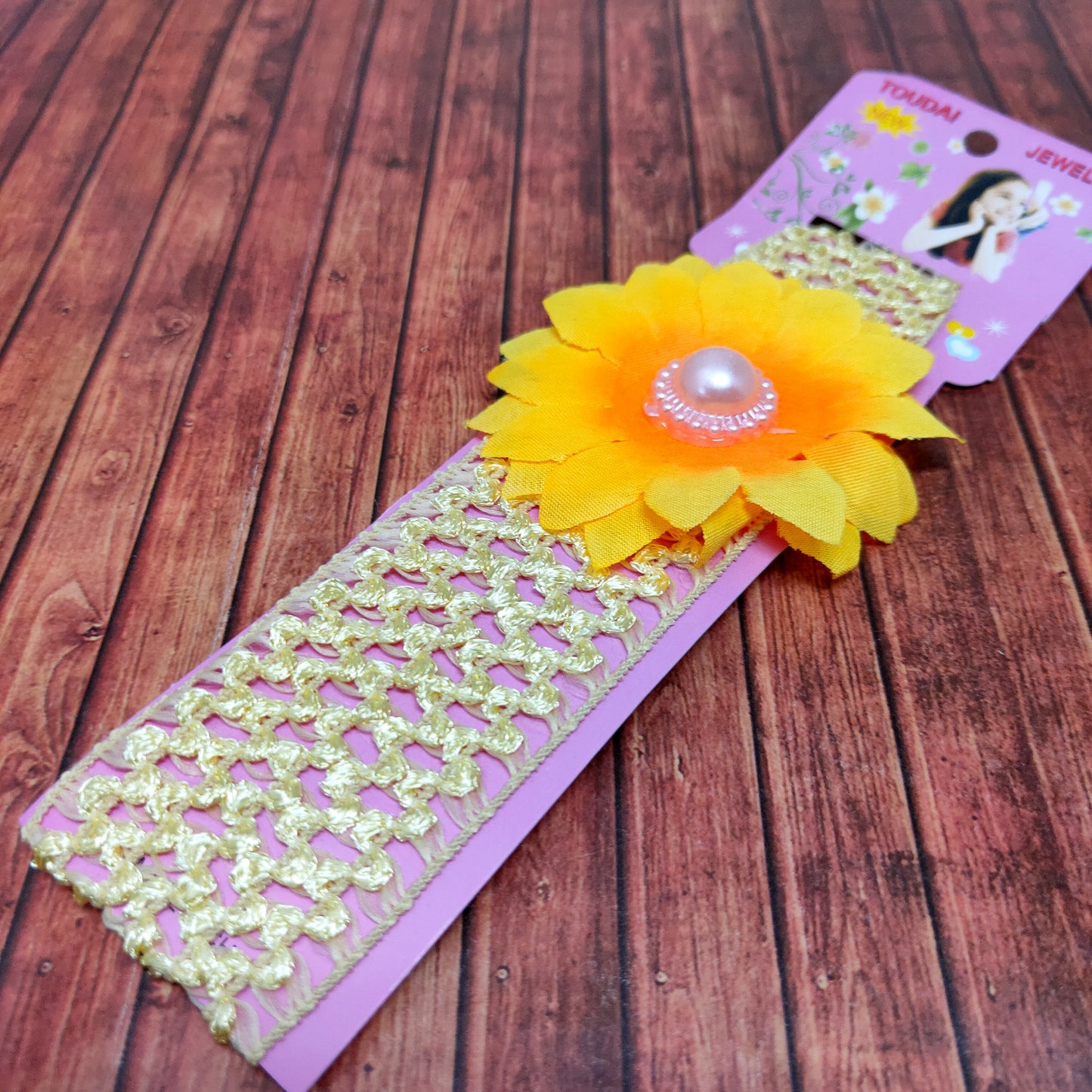 Floral Soft Stretchy Headbands for Baby Girls and Newborn (17-06 Yellow Baby Headband)
