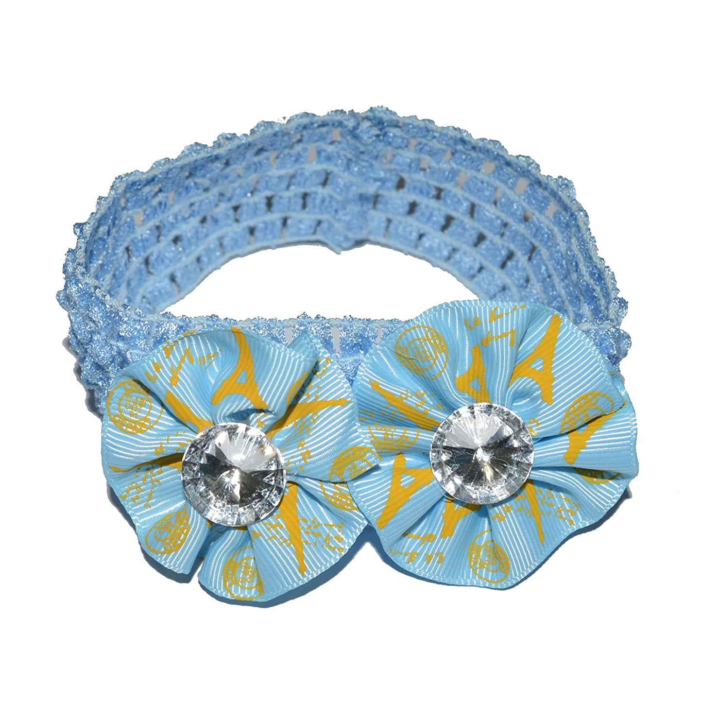 Floral Soft Stretchy Headbands for Baby Girls and Newborn (17-09 Sky Blue Baby Headband)