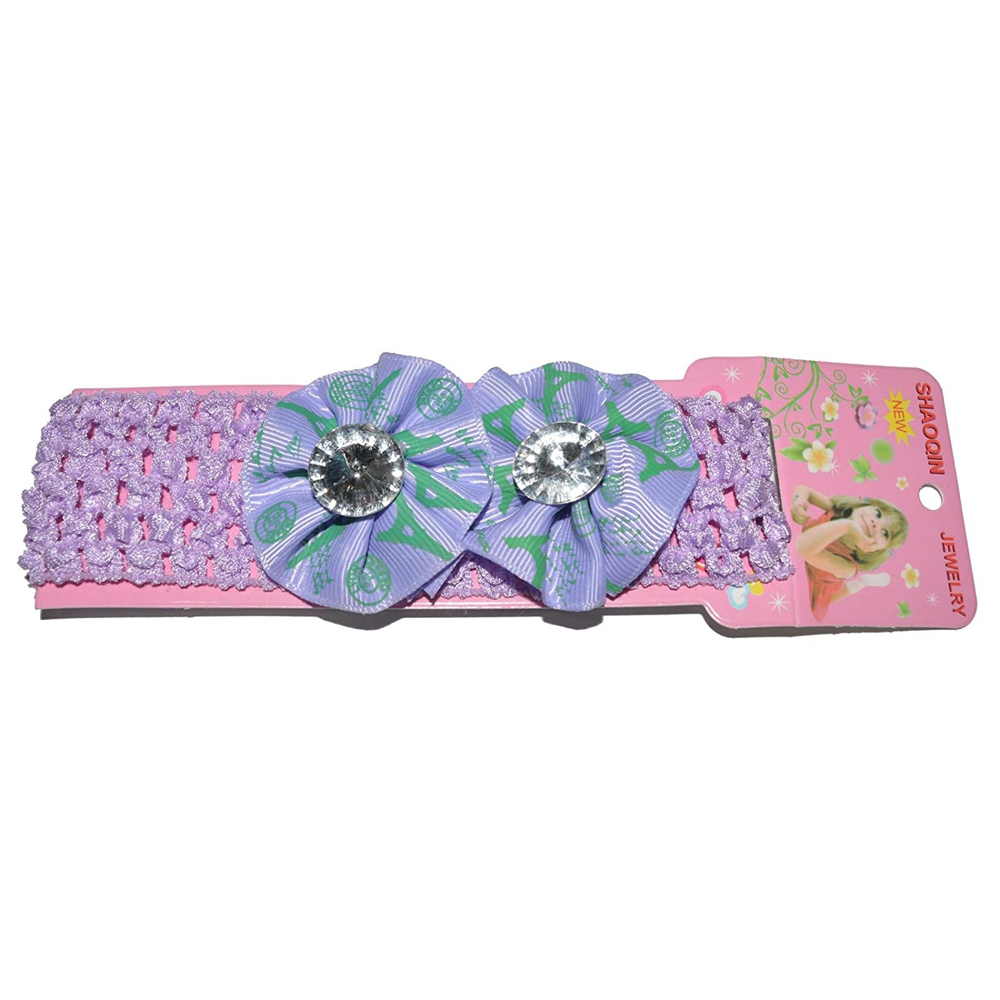 Floral Soft Stretchy Headbands for Baby Girls and Newborn (17-10 Purple Baby Headband)
