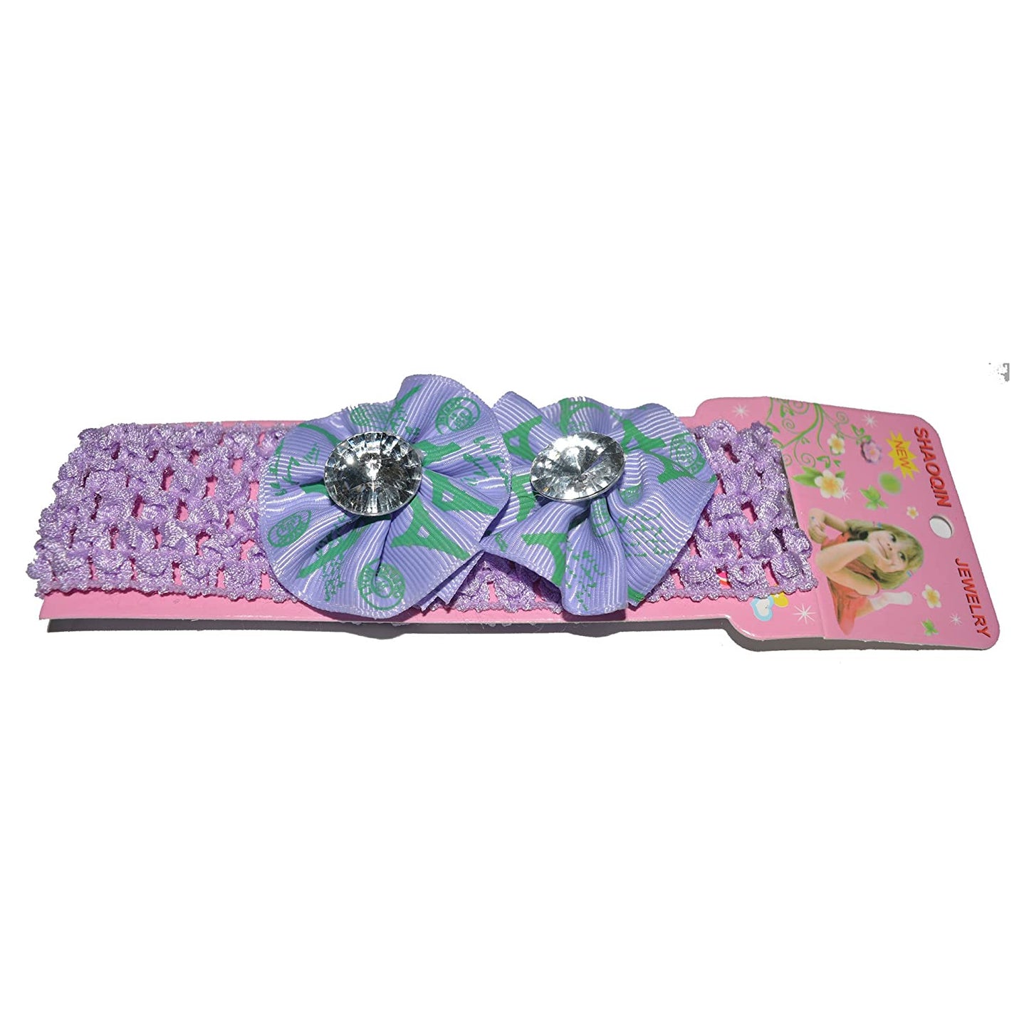 Floral Soft Stretchy Headbands for Baby Girls and Newborn (17-10 Purple Baby Headband)