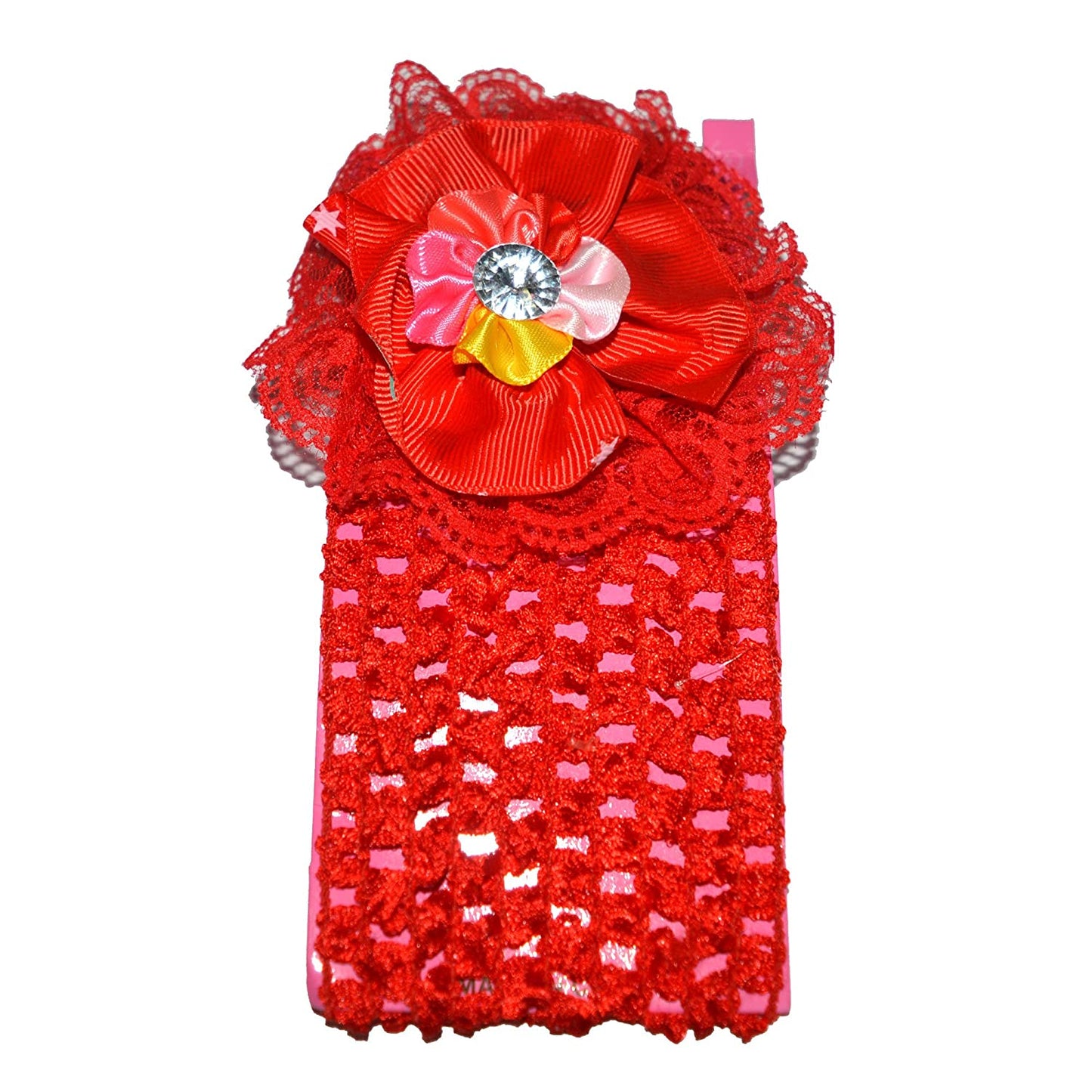 Floral Soft Stretchy Headbands for Baby Girls and Newborn (17-11 Red Baby Headband)
