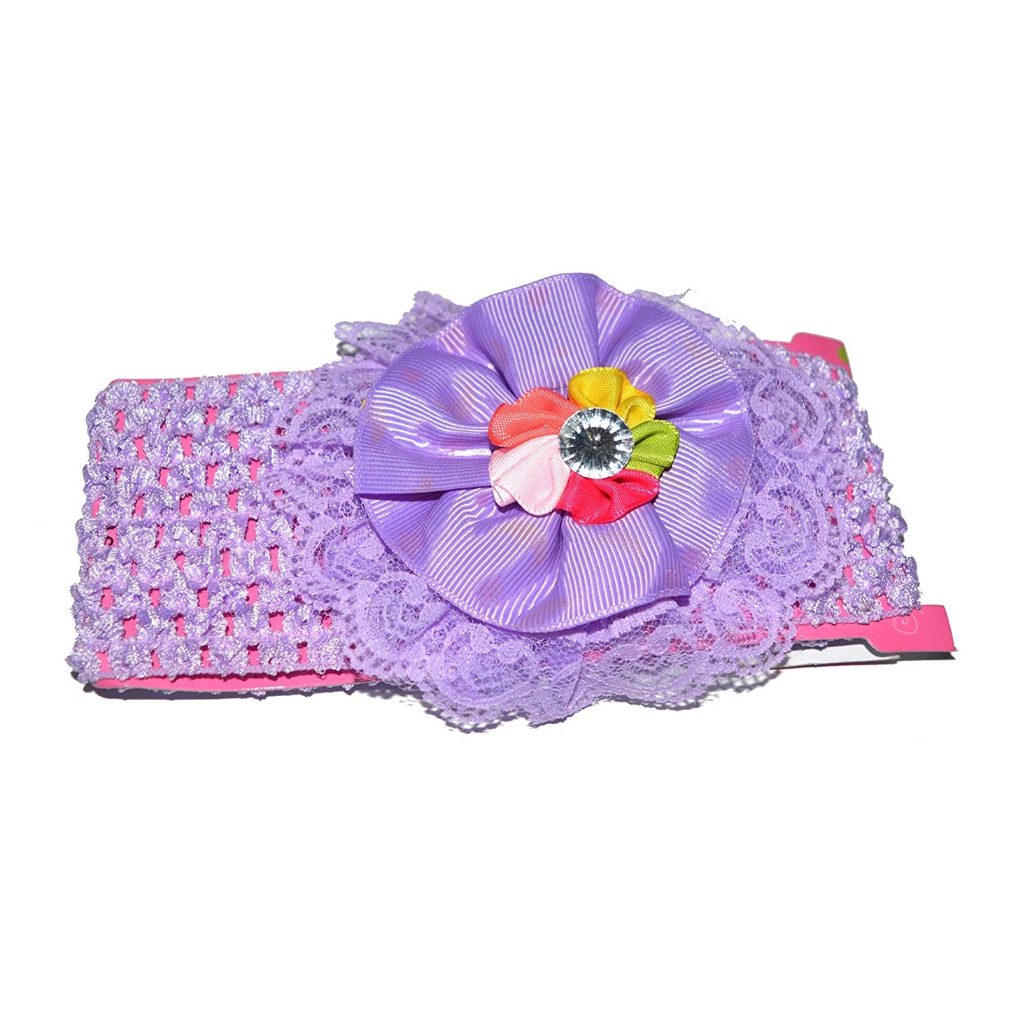 Floral Soft Stretchy Headbands for Baby Girls and Newborn (17-15 Purple Baby Headband)