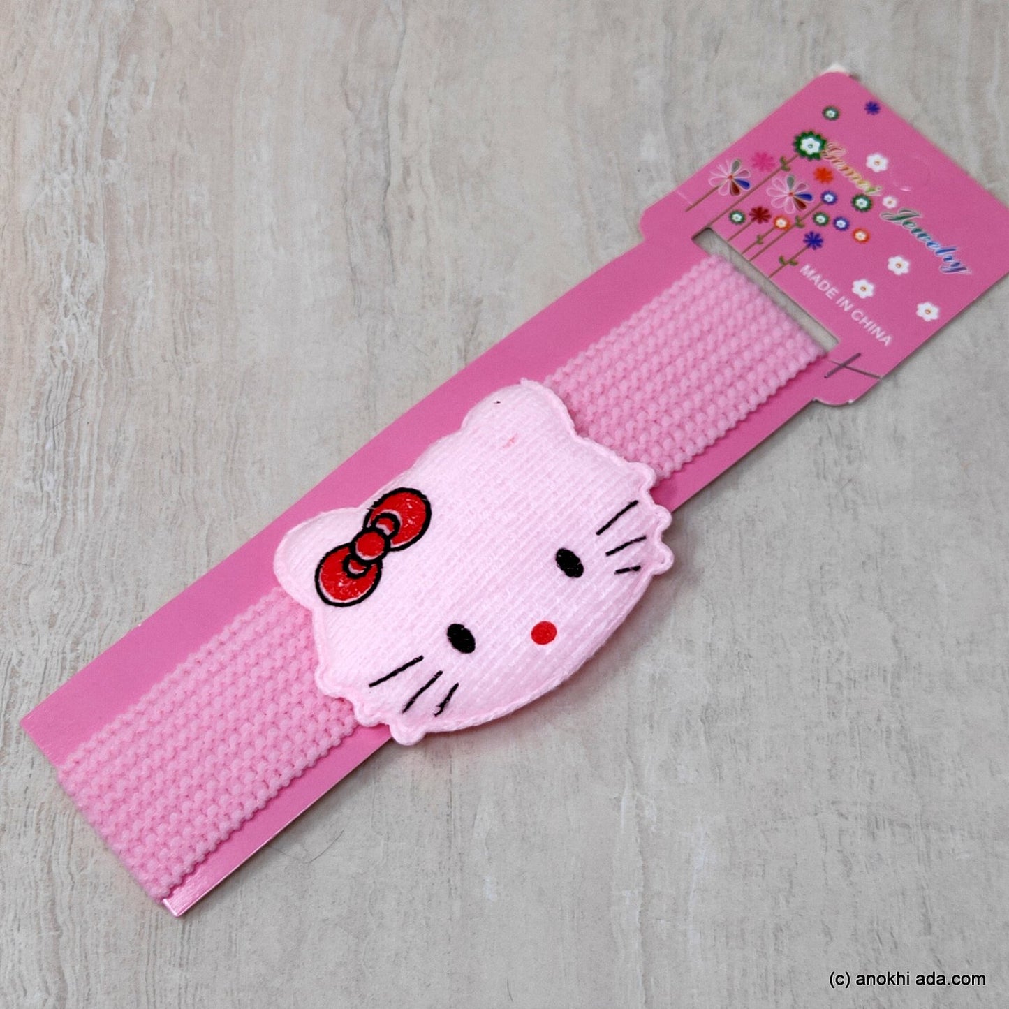 Kitty Baby Pink Soft Stretchy Headbands for Baby Girls and Girls (17-46)
