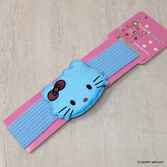 Kitty Sky Blue Soft Stretchy Headbands for Baby Girls and Girls (17-47)