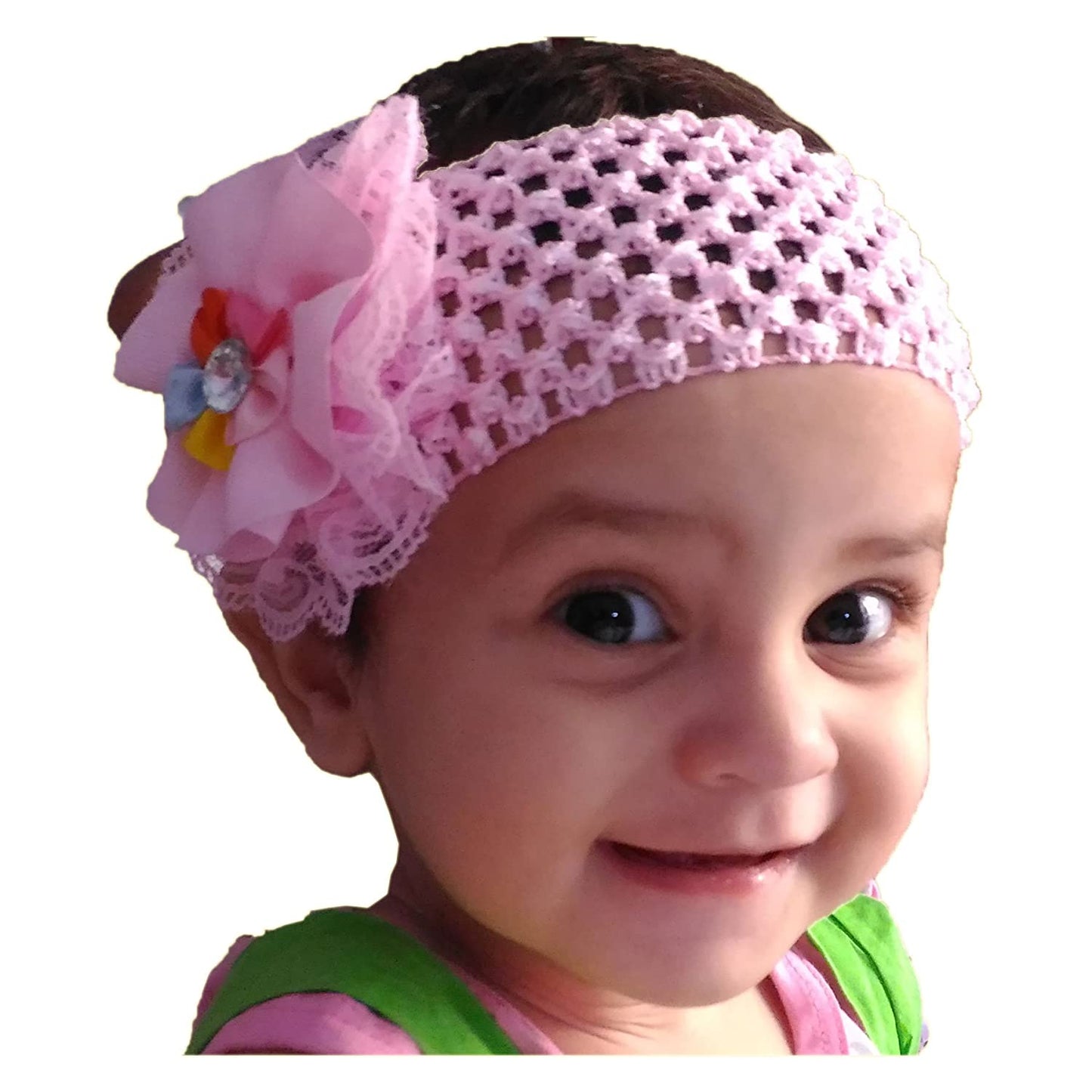 Floral Soft Stretchy Headbands for Baby Girls and Newborn (17-11 Red Baby Headband)