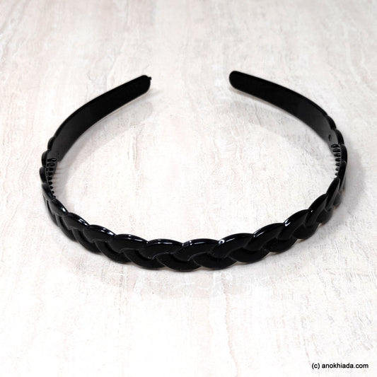 Anokhi Ada Plastic Black Designer Headbands/Hairbands for Kids and Girls (19-07)