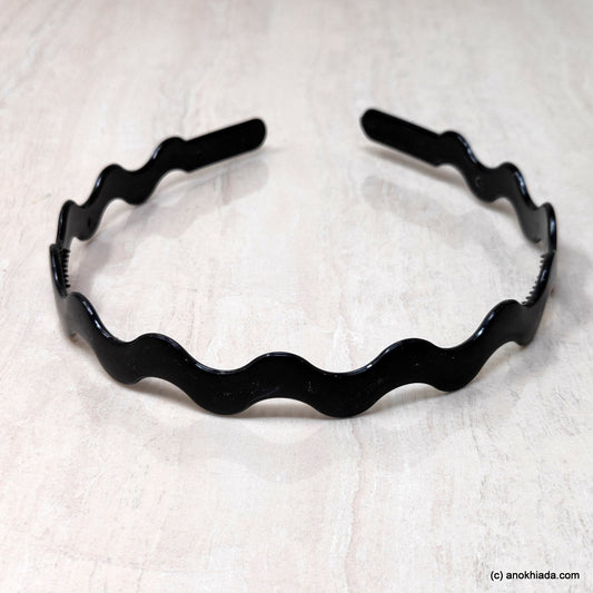 Anokhi Ada Plastic Black Designer Headbands/Hairbands for Kids and Girls (19-9a)