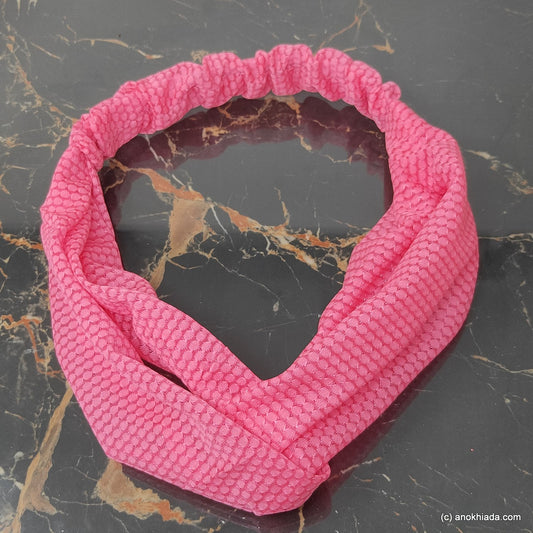 Anokhi Ada Handmade Pink Fabric Soft Headbands/ Boho Headbands  for Girls and Women (22-05)