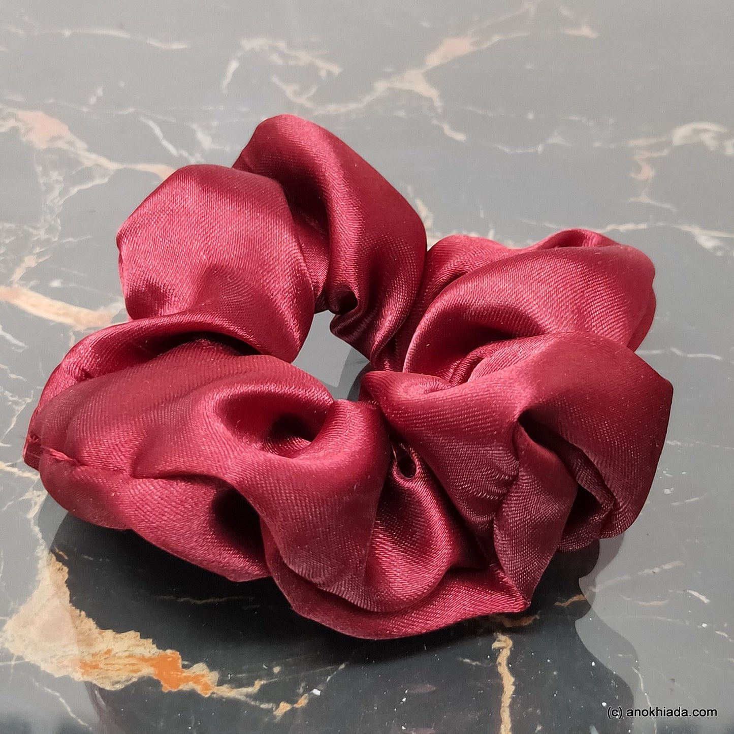 Small Scarlet Satin Scrunchie (23-13a Scrunchie)