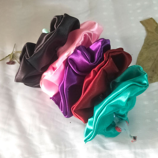 Funky Satin Scrunchies Combo (Pack of 5)