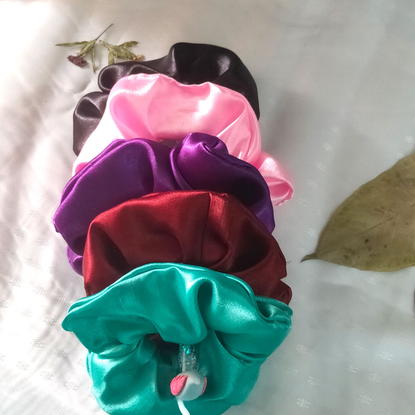 Funky Satin Scrunchies Combo (Pack of 5)