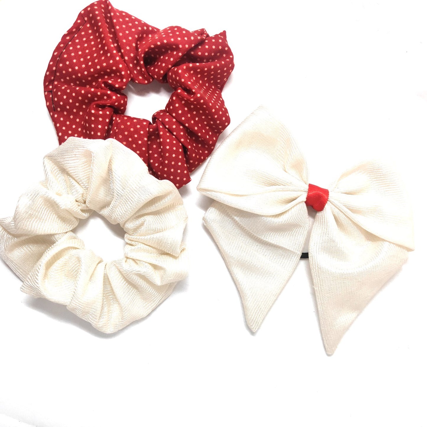 Scrunchies and Bow Hair Tie Christmas Combo (30-08, Pack of Three)