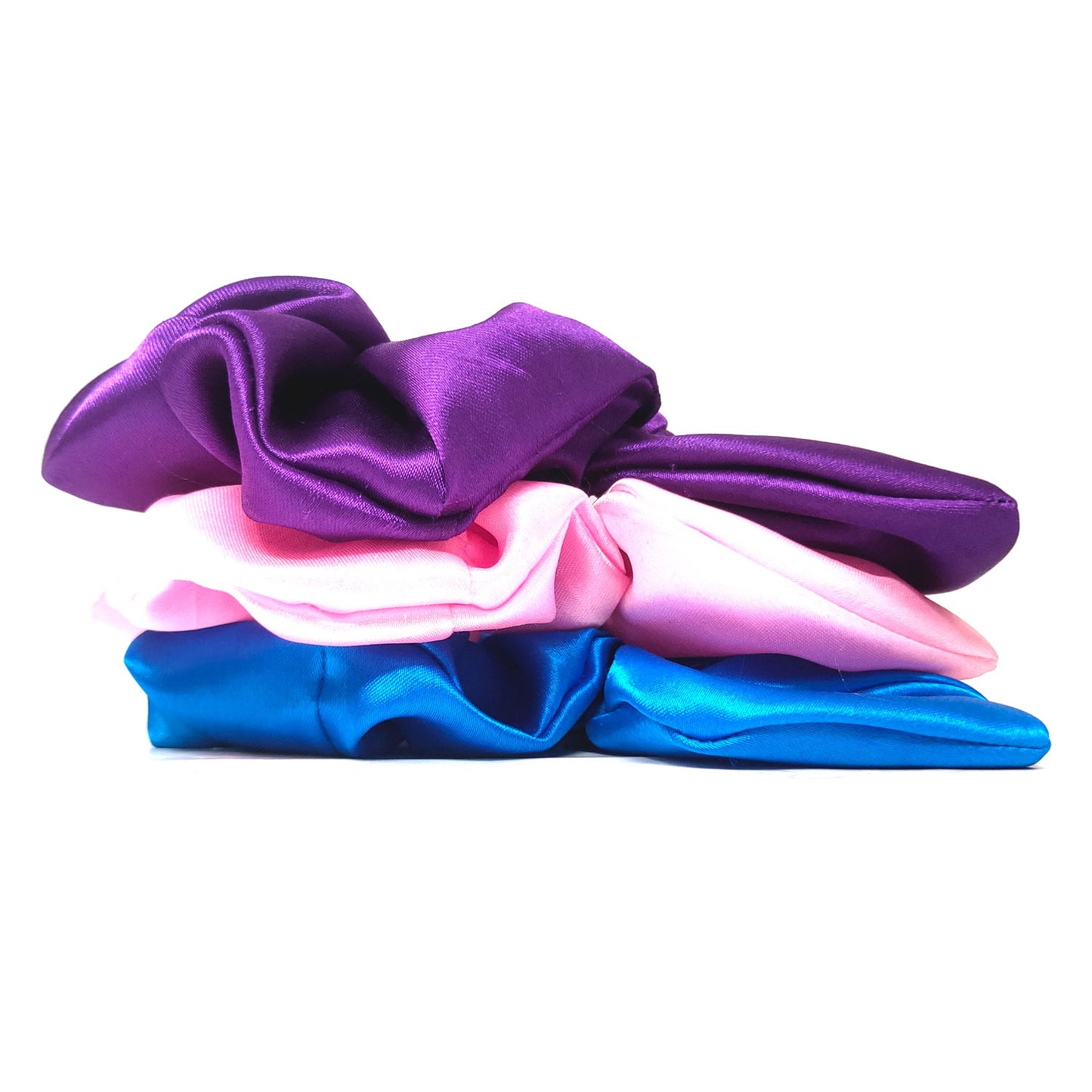 Bunny Ear Satin Scrunchies Combo (Pack of 3 , Assorted Color)