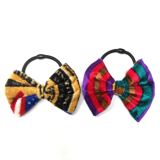 Combo of 2 Velvet Bow Hair Tie - (35-10)