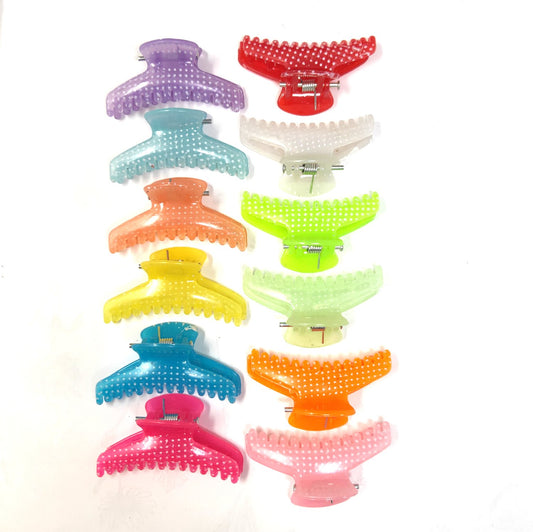 Anokhi Ada Translucent Plastic Small Hair Clutchers / Hair Claws for Girls and Women (Multi-Colour; Pack of 12) 95-04