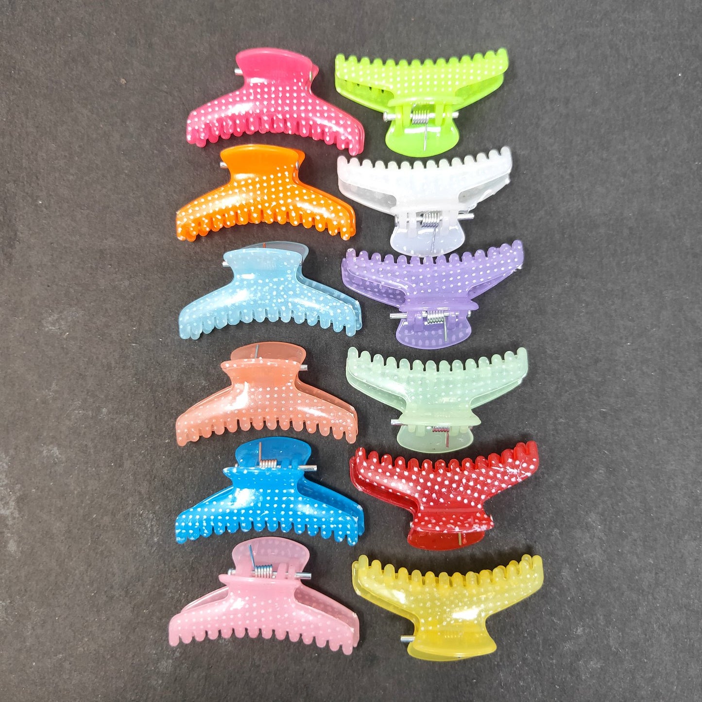 Anokhi Ada Translucent Plastic Small Hair Clutchers / Hair Claws for Girls and Women (Multi-Colour; Pack of 12) 95-04