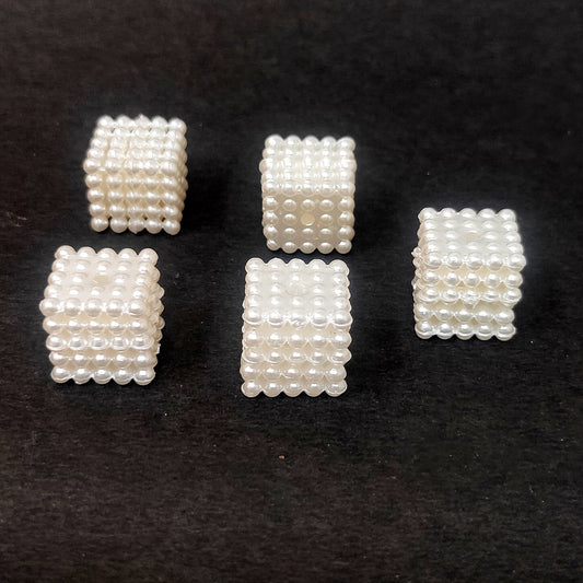 14 mm Cube shape Beads for Jewellery Making and Decoration (5 Beads) - 96-04