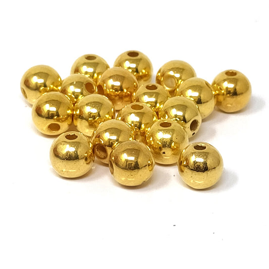 8 mm Golden Plastic Beads for Jewellery Making and Decoration (100 Beads) - 96-06