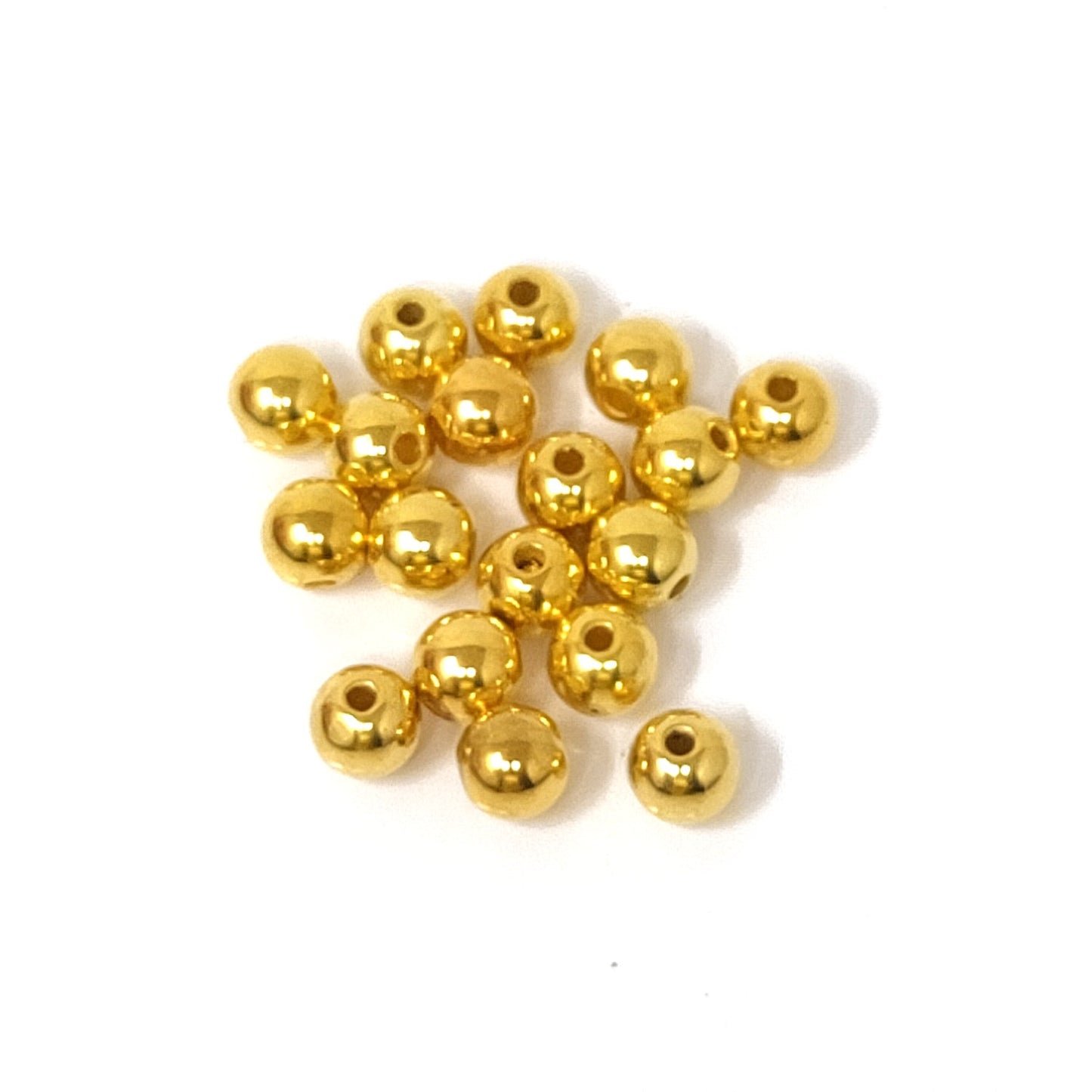 8 mm Golden Plastic Beads for Jewellery Making and Decoration (100 Beads) - 96-06