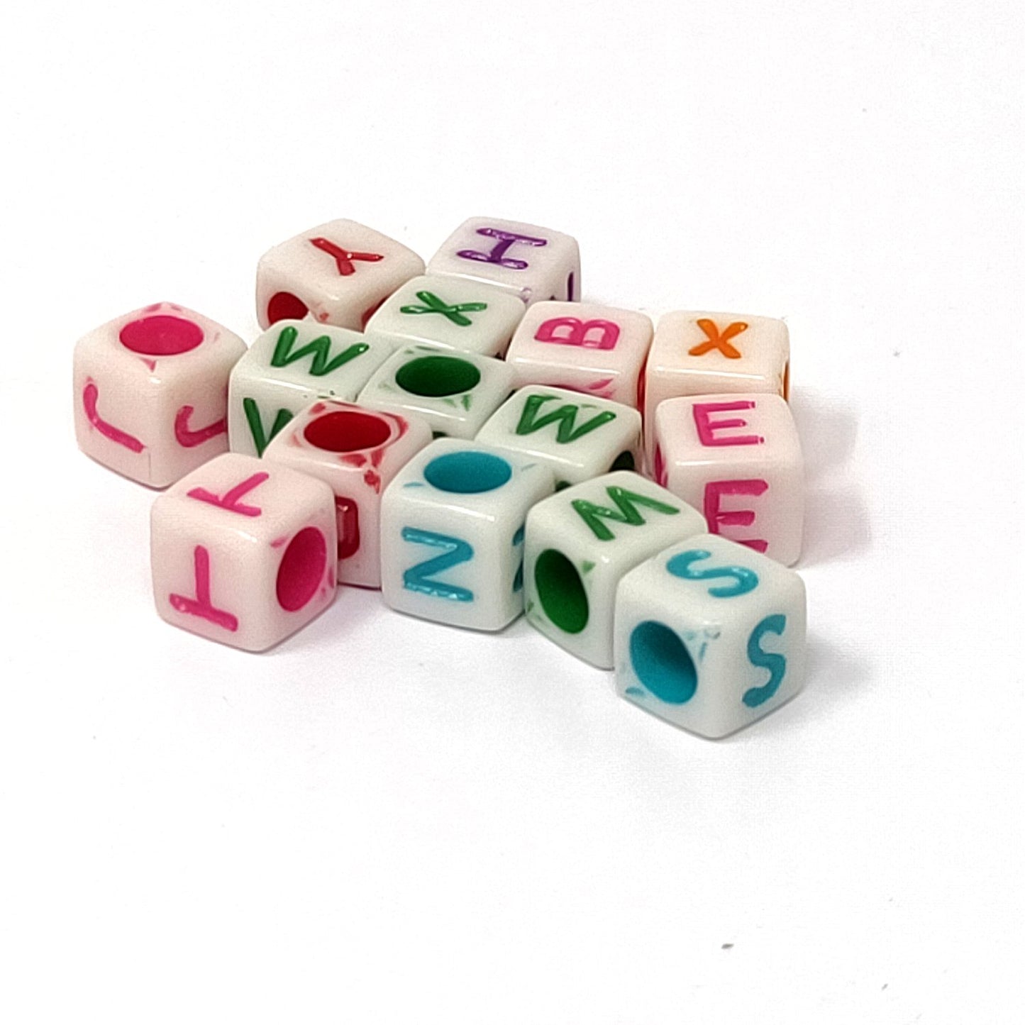 5 mm Plastic Alphabetic Cube Beads for Jewellery Making and Decoration (100 Beads) - 96-08