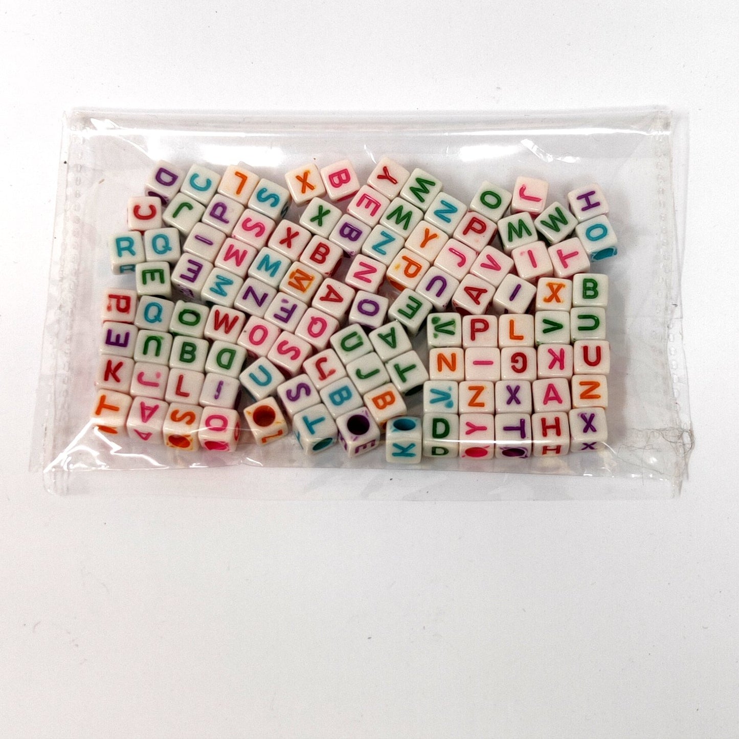5 mm Plastic Alphabetic Cube Beads for Jewellery Making and Decoration (100 Beads) - 96-08