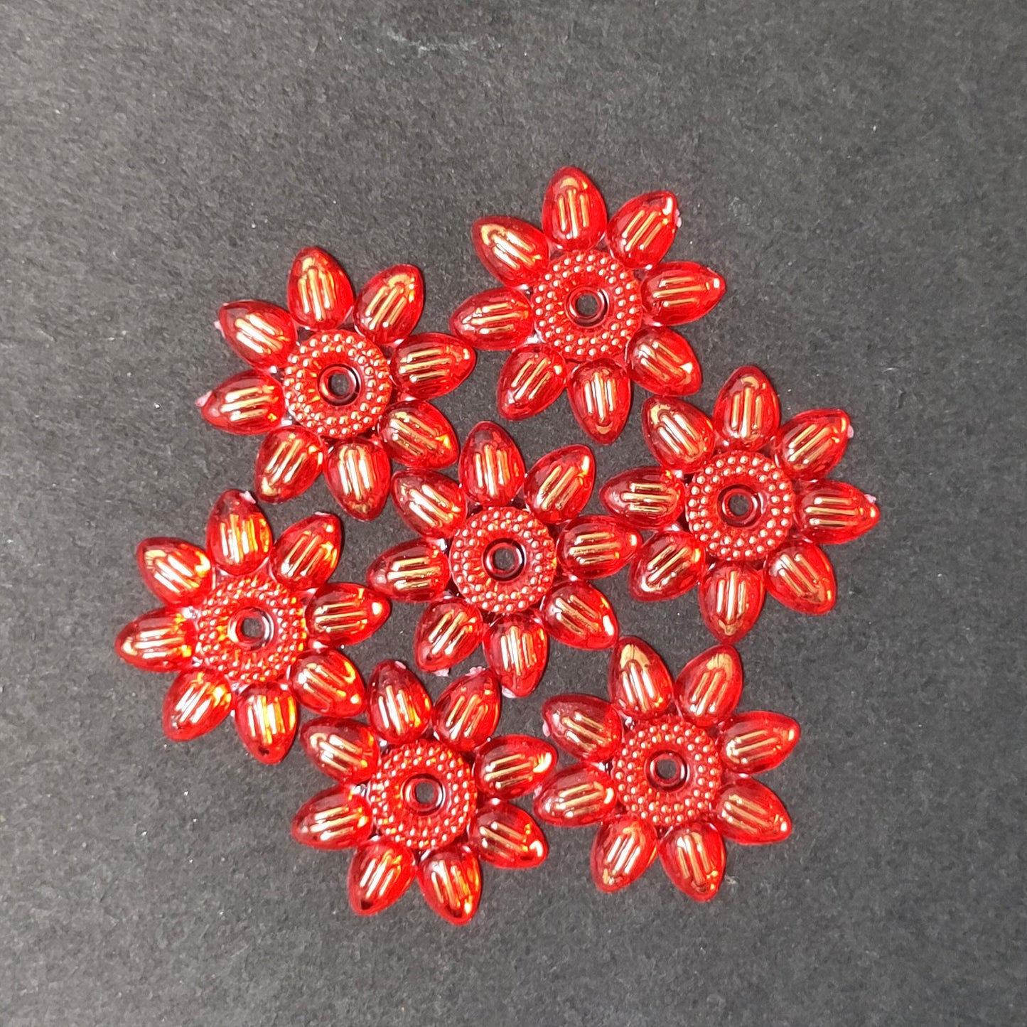 25 mm Plastic Floral Beads for Jewellery Making and Decoration (10 Beads) - 96-11