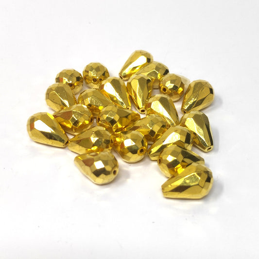 14 mm Golden Drop Beads for Jewellery Making and Decoration (25 Beads) 96-15