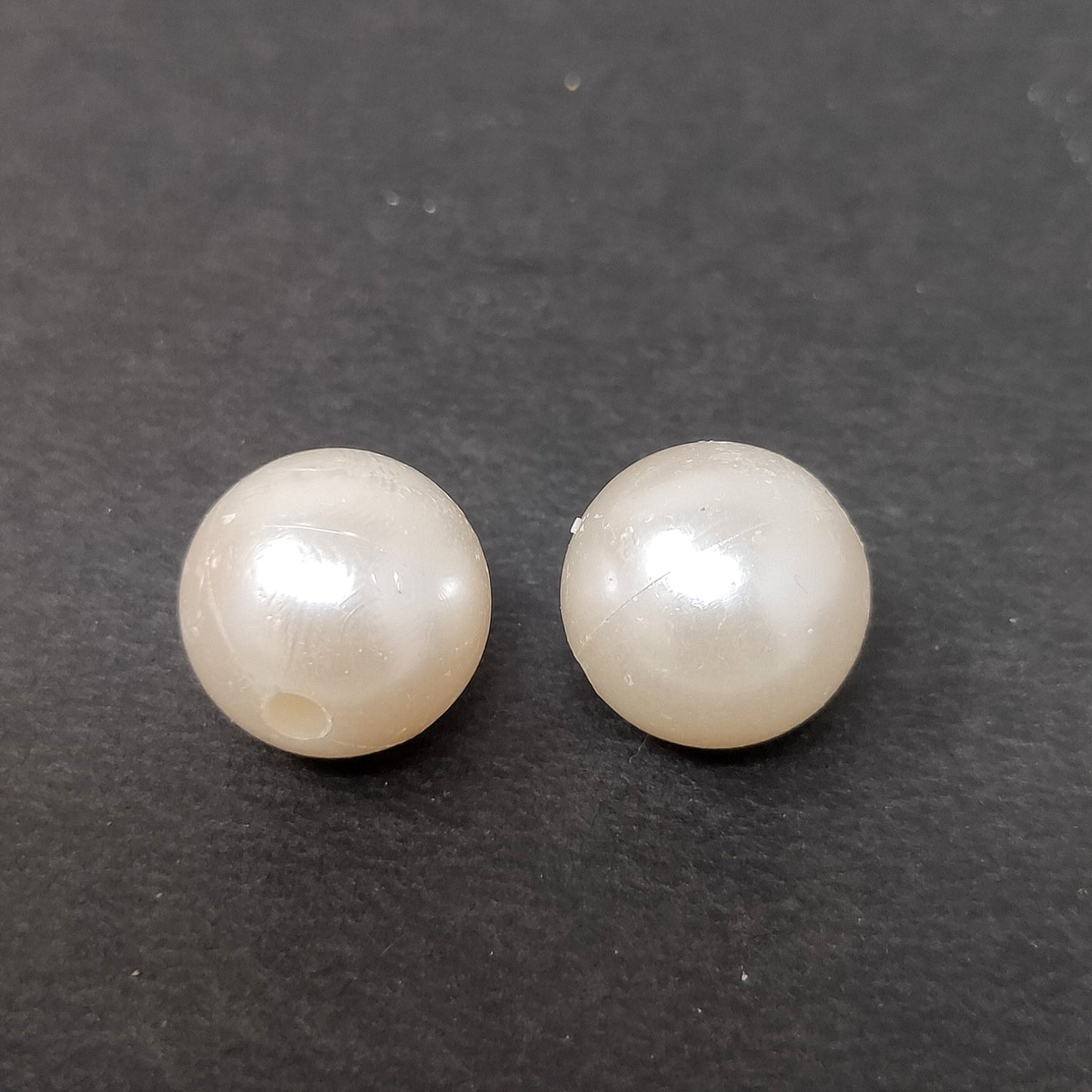 14 mm Off  White Pearl Beads for Jewellery Making and Decoration (10 Beads) - 96-20
